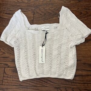 freshman 1996 Ivory knit crop top Small
